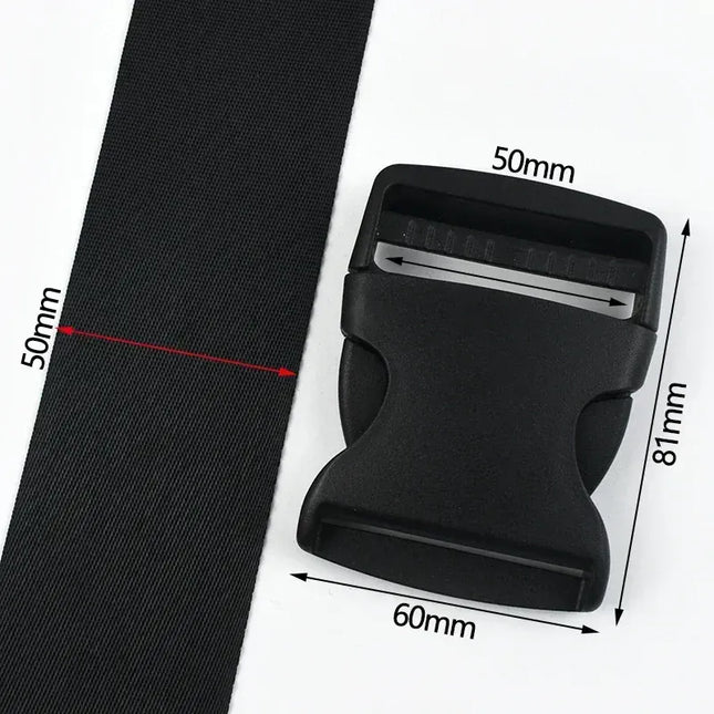 EcoWarra Black-50mm / 3Sets 1-5Sets Bag Side Plastic Buckles Clip 10-50mm Nylon Webbing Strap Release Buckle Dog Collar Fastener Ribbon Tape Closure Hook