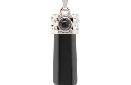 EcoWarra Black Agate Natural Amethyst Crystal Hexagonal Stone Pendants For Women Necklace DIY Charm Rose Quartz Lapis Lazuli Agate Pendant Jewellery