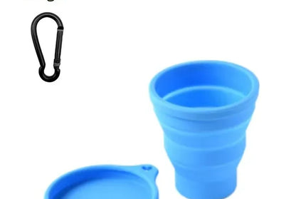 EcoWarra Blue-1Set 1-20Sets 180ML Folding Cup Mini Retractable Cup Silicone Portable Teacup Outdoor Travel Coffee Telescopic Drinking Mug with Lid