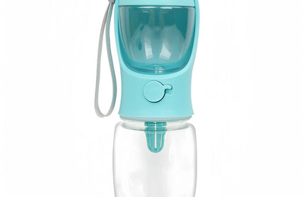 EcoWarra blue / 550ml Portable Dog Cat Water Bottle with Storage Food and Water Container for Puppy Pets dogs Feeder Bowl Outdoor Travel Pet supplies
