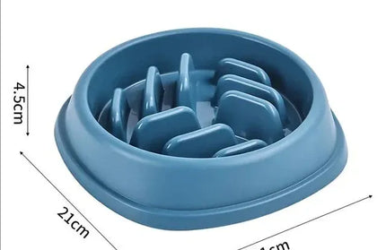 EcoWarra blue A / 21X21X4.5cm Pet Supplies Dogs and Cats Slow Food Bowl Puzzle Non-Choking Non-Slip Slow Feeder Thickened Plastic Plate Bowl Pet Feeding Bowl