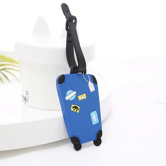 EcoWarra Blue Aluminium Travel Luggage Tags Reusable Suitcase Baggage Labels Holiday Suitcase Labels Travel Bag ID Plane Identifier With Ropes