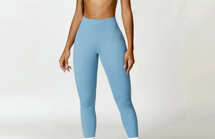 EcoWarra blue set / L(12) 2PCS Yoga Set Nude Feeling Workout Sets Women Tracksuit Gym Push Up Fitness Running Workout Sportwear Sport Bra Leggings Suit