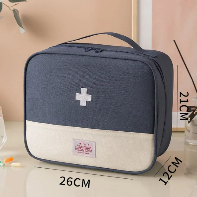 EcoWarra Blue-XL 4 Sizes Portable Medicine Bag Travel First Aid Kit Medicine Bag Storage Bag Survival Kit Medicine Box Outdoor Emergency Camping