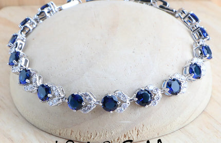 EcoWarra Blue Zirconia Women Silver 925 Jewelry Sets Wedding Bridal Costume Jewellery Earrings Rings Stone Bracelets Set Pendant Necklace