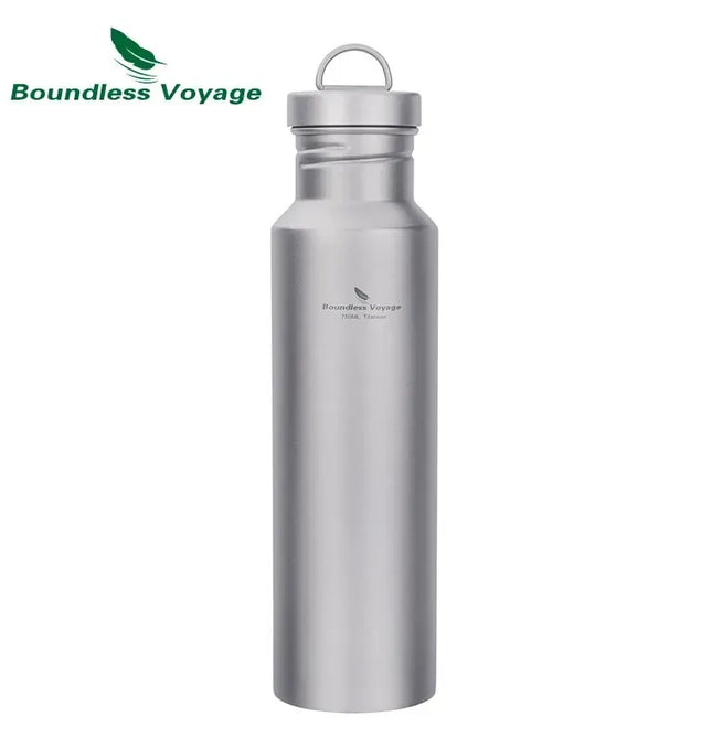 EcoWarra Boundless Voyage Titanium Water Bottle with Lid Wide Mouth Leak-Proof Reusable Sport Drinking Bottle for Camping 400/550/750ml