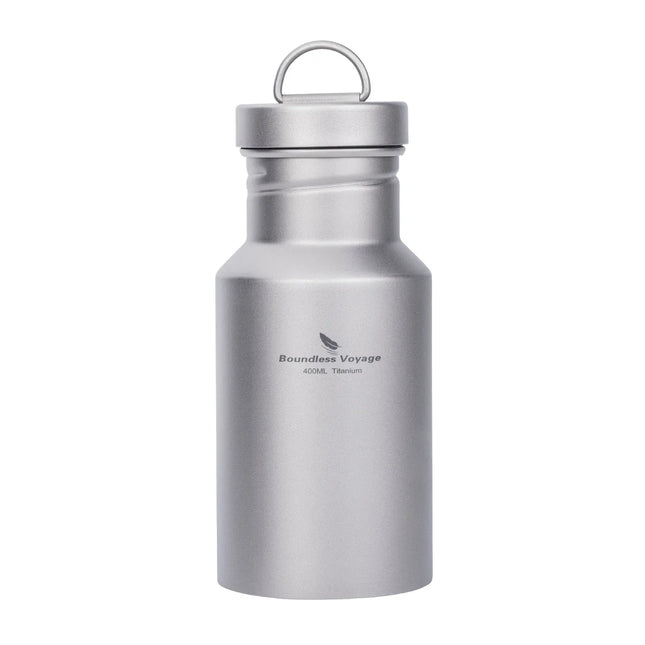 EcoWarra Boundless Voyage Titanium Water Bottle with Lid Wide Mouth Leak-Proof Reusable Sport Drinking Bottle for Camping 400/550/750ml