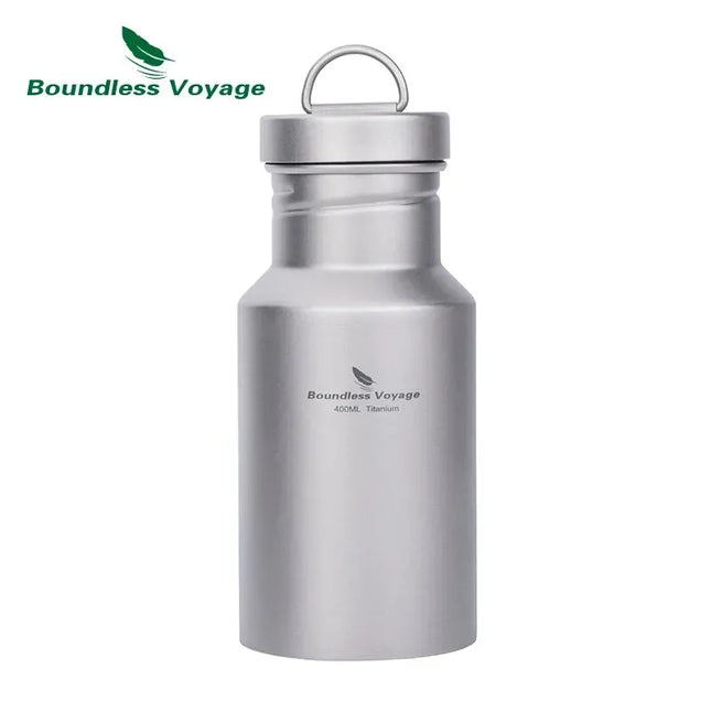 EcoWarra Boundless Voyage Titanium Water Bottle with Lid Wide Mouth Leak-Proof Reusable Sport Drinking Bottle for Camping 400/550/750ml