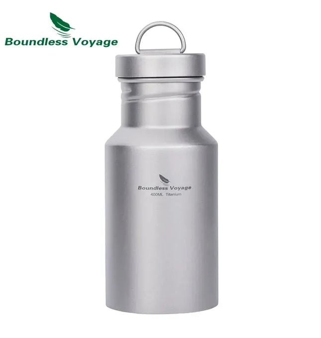 EcoWarra Boundless Voyage Titanium Water Bottle with Lid Wide Mouth Leak-Proof Reusable Sport Drinking Bottle for Camping 400/550/750ml