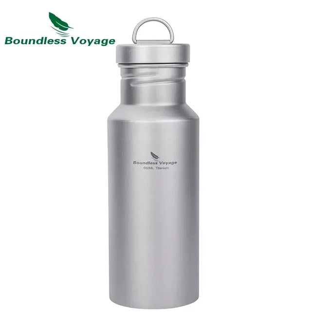EcoWarra Boundless Voyage Titanium Water Bottle with Lid Wide Mouth Leak-Proof Reusable Sport Drinking Bottle for Camping 400/550/750ml