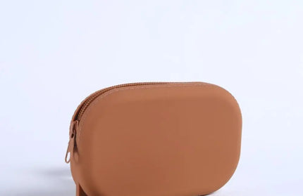 EcoWarra Brown-15x9x3cm Portable Silicone Underwear Storage Bag Large Capacity Waterproof Zipper Pouch Desktop Storage Toiletries Bag Lipstick Bags