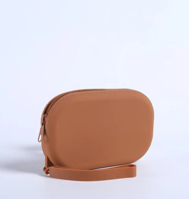 EcoWarra Brown-15x9x3cm Portable Silicone Underwear Storage Bag Large Capacity Waterproof Zipper Pouch Desktop Storage Toiletries Bag Lipstick Bags
