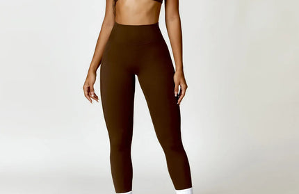 EcoWarra Brown set / M(10) 2PCS Yoga Set Nude Feeling Workout Sets Women Tracksuit Gym Push Up Fitness Running Workout Sportwear Sport Bra Leggings Suit