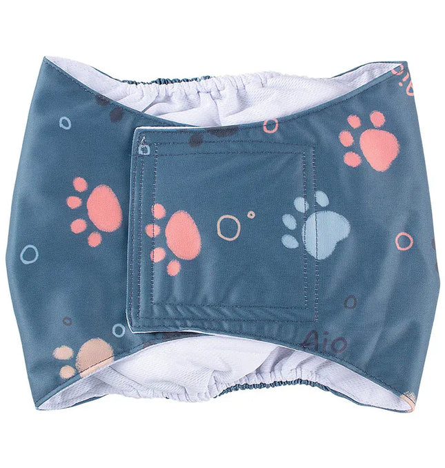EcoWarra C / M Washable Male Dog Diaper Pet Sanitary Panties Reusable Nappy Belly Band Wrap Diapers Leak Proof Pee Pant for Dogs