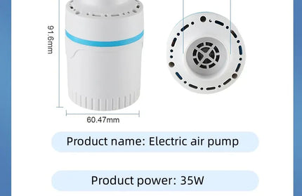 EcoWarra Compressed bag electric pump, travel vacuum bag pump, mini vacuum sealant machine, food space savings, food organizer