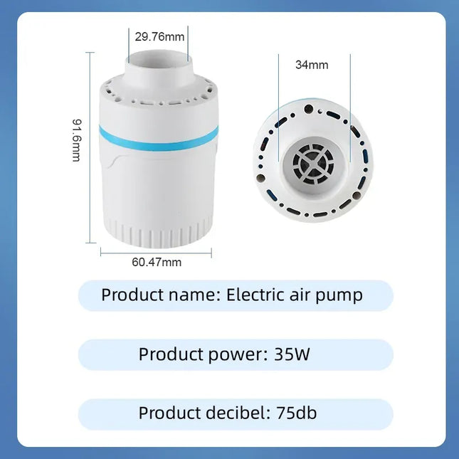 EcoWarra Compressed bag electric pump, travel vacuum bag pump, mini vacuum sealant machine, food space savings, food organizer