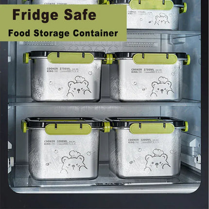 EcoWarra COOKER KING 420ml-6200ml Large Capacity Stainless Steel Food Storage Container, Fridge/Oven Safe, Lunch Box for Travel, Picnic