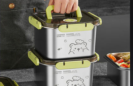 EcoWarra COOKER KING 420ml-6200ml Large Capacity Stainless Steel Food Storage Container, Fridge/Oven Safe, Lunch Box for Travel, Picnic