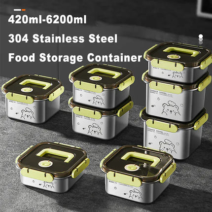 EcoWarra COOKER KING 420ml-6200ml Large Capacity Stainless Steel Food Storage Container, Fridge/Oven Safe, Lunch Box for Travel, Picnic