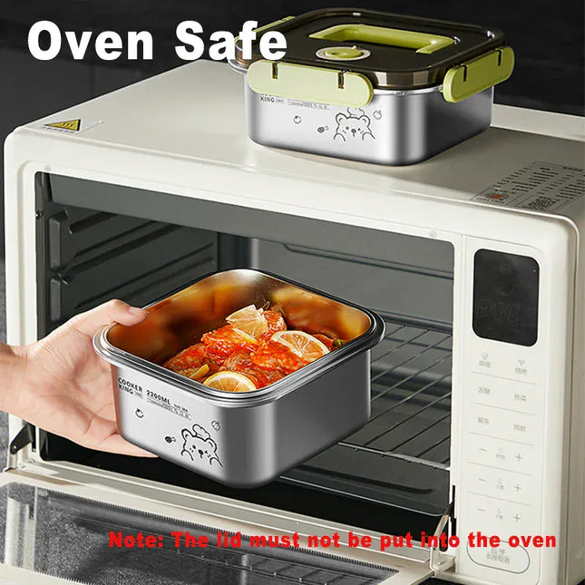 EcoWarra COOKER KING 420ml-6200ml Large Capacity Stainless Steel Food Storage Container, Fridge/Oven Safe, Lunch Box for Travel, Picnic