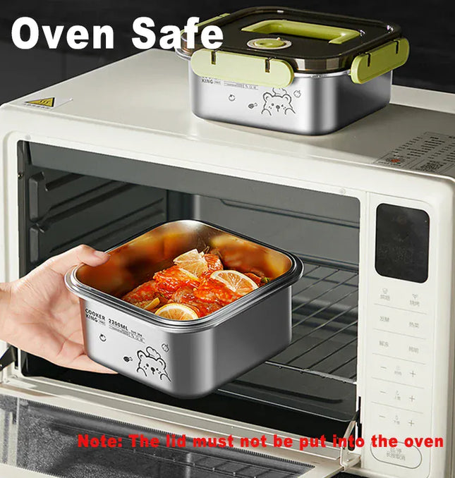 EcoWarra COOKER KING 420ml-6200ml Large Capacity Stainless Steel Food Storage Container, Fridge/Oven Safe, Lunch Box for Travel, Picnic