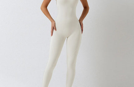 EcoWarra Cream apricot / S Jumpsuit Gym Set Romper Backless Fitness Bodysuit Siamese Sportswear Women Jumpsuit Buttery-Soft One-piece Playsuit Yoga Suit