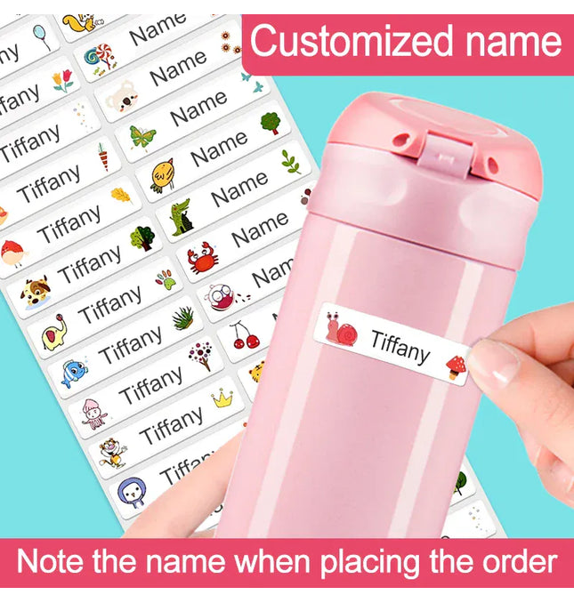 EcoWarra Custom Name Stickers Personalized Waterproof Labels for Bottles,Cups,Kids Stationery-Unique Designs, Durable & Eco-Friendly Gift