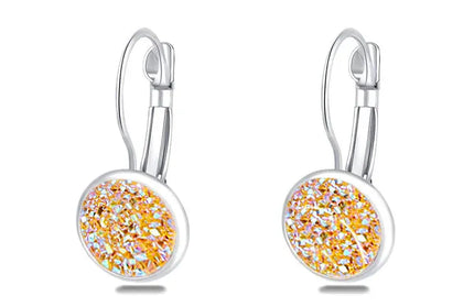 EcoWarra cute earrings Simplee Korean Fashion Earrings with Round Stone for Women Silver Color Hanging Earing 2023 Trend Jewelry K-pop Accessories