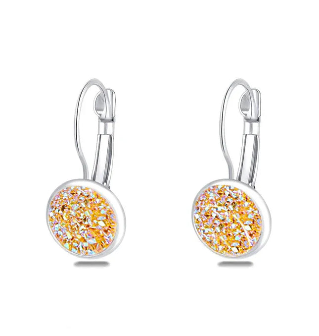 EcoWarra cute earrings Simplee Korean Fashion Earrings with Round Stone for Women Silver Color Hanging Earing 2023 Trend Jewelry K-pop Accessories
