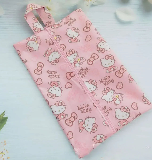 EcoWarra Cute Hello Kitty Shoe Storage Bag Waterproof Dust Bag Shoe Cover Moisture Proof Towel Clothing Travel Shoe Bag Christmas Gift