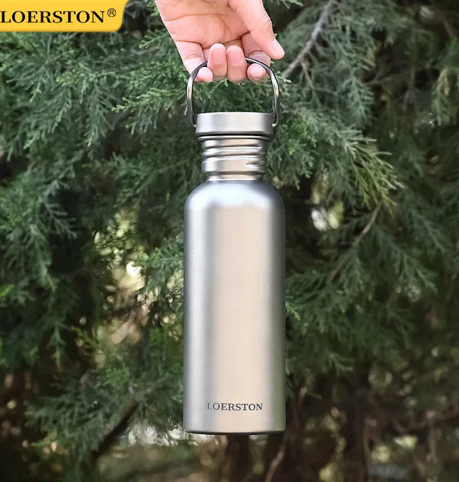 EcoWarra Cycling Portable Sports Water Bottle Pure Titanium Water Bottle Reusable Drinking Bottle for Outdoor Camping Tourism Sports