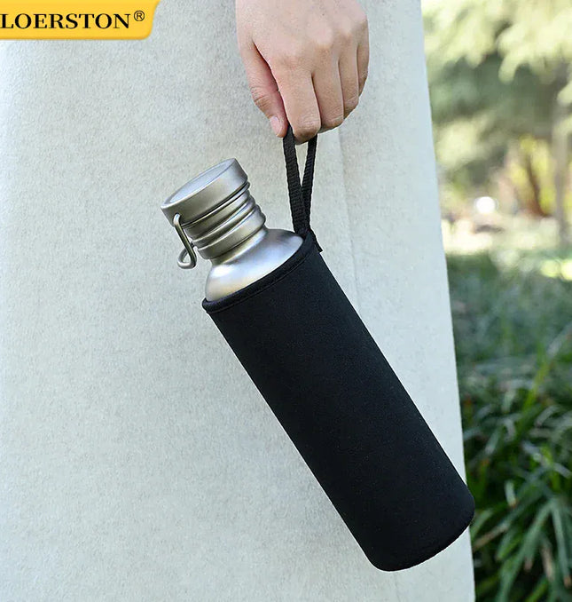 EcoWarra Cycling Portable Sports Water Bottle Pure Titanium Water Bottle Reusable Drinking Bottle for Outdoor Camping Tourism Sports