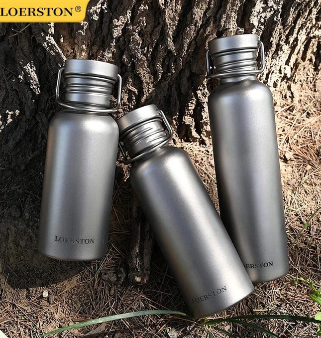 EcoWarra Cycling Portable Sports Water Bottle Pure Titanium Water Bottle Reusable Drinking Bottle for Outdoor Camping Tourism Sports