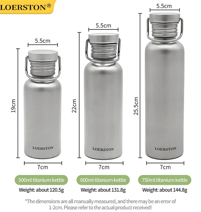 EcoWarra Cycling Portable Sports Water Bottle Pure Titanium Water Bottle Reusable Drinking Bottle for Outdoor Camping Tourism Sports