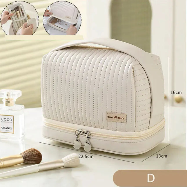 EcoWarra D Large Capcity Makeup Pouch Cosmetic Bags For Women Make Up Organizer Portable Beauty Case Travel Essentials Toiletry Washbag