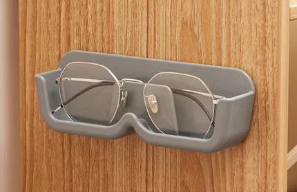 EcoWarra D14-Grey-1PC High End Glass Display Cabinet Glasses Storage Box Wall Mounted Perforated Free Sunglasses Storage Rack Sunglass Home Tidying