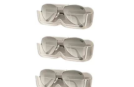 EcoWarra D14-Grey-3PC High End Glass Display Cabinet Glasses Storage Box Wall Mounted Perforated Free Sunglasses Storage Rack Sunglass Home Tidying