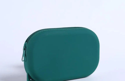 EcoWarra Dark Green-15x9x3cm Portable Silicone Underwear Storage Bag Large Capacity Waterproof Zipper Pouch Desktop Storage Toiletries Bag Lipstick Bags
