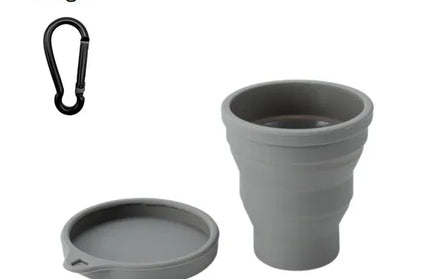 EcoWarra DarkGrey-1Set 1-20Sets 180ML Folding Cup Mini Retractable Cup Silicone Portable Teacup Outdoor Travel Coffee Telescopic Drinking Mug with Lid