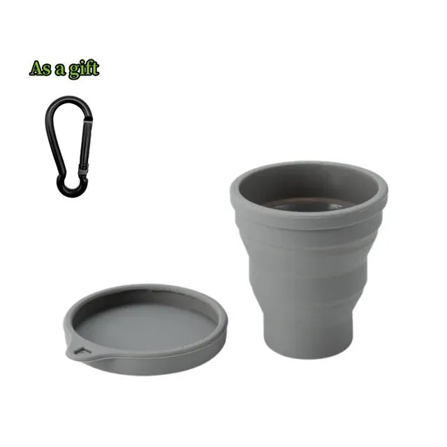 EcoWarra DarkGrey-1Set 1-20Sets 180ML Folding Cup Mini Retractable Cup Silicone Portable Teacup Outdoor Travel Coffee Telescopic Drinking Mug with Lid