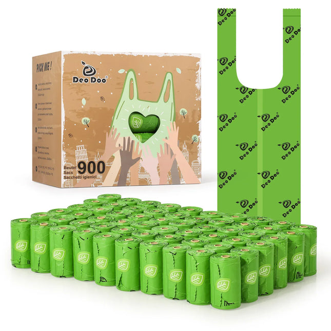 EcoWarra DeoDoo Biodegradable Dog Poop Bags Bulk Biobase Scented Poo Bag Degradable Cat Waste Bags Eco-Friendly Doggie Bolsas Caca Perro