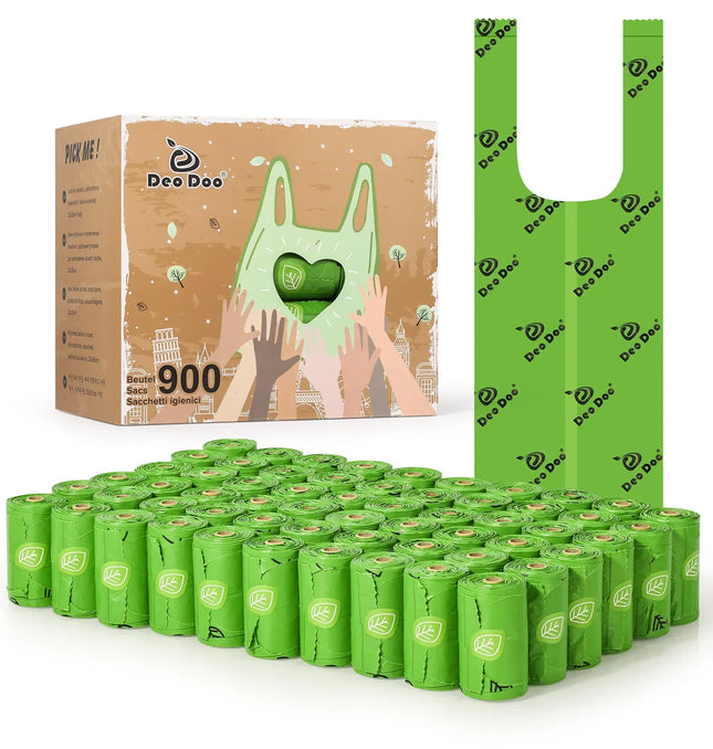 EcoWarra DeoDoo Biodegradable Dog Poop Bags Bulk Biobase Scented Poo Bag Degradable Cat Waste Bags Eco-Friendly Doggie Bolsas Caca Perro