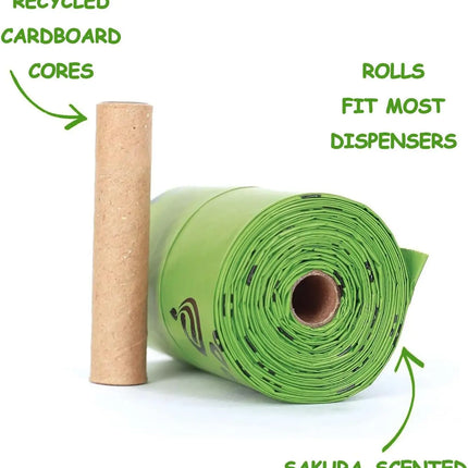 EcoWarra DeoDoo Biodegradable Dog Poop Bags Bulk Biobase Scented Poo Bag Degradable Cat Waste Bags Eco-Friendly Doggie Bolsas Caca Perro