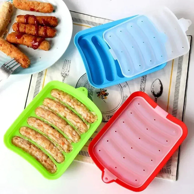 EcoWarra DIY Grade Silicone Sausage Mold Baby Food Supplement Tool Home Made Hot Dog Ham Baking Mold Mold kitchen accessories gadgets