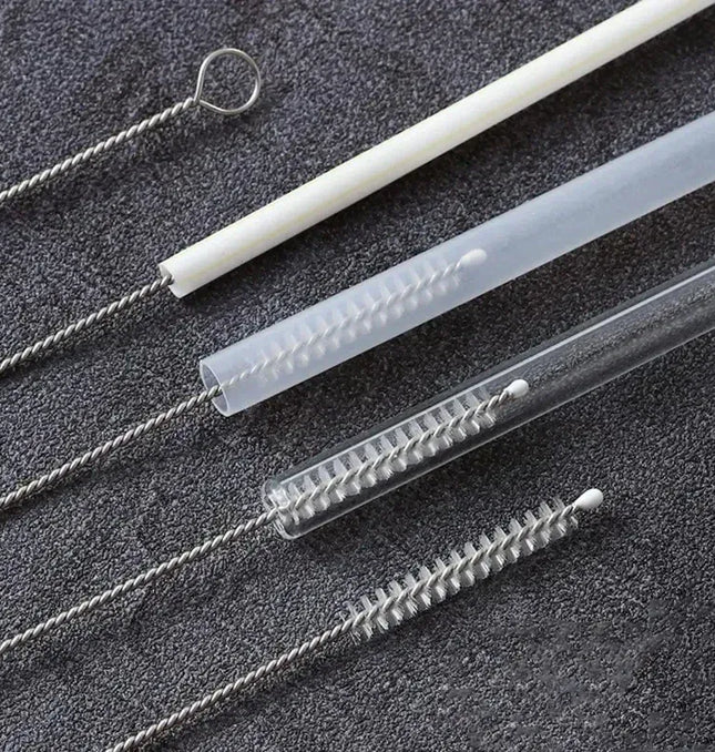 EcoWarra Drinking Straw Cleaning Brush Kit Reusable Tube Pipe Cleaner Nylon Stainless Steel Long Cleaning Brushes for Baby Cup Bottles