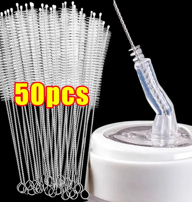 EcoWarra Drinking Straw Cleaning Brush Kit Reusable Tube Pipe Cleaner Nylon Stainless Steel Long Cleaning Brushes for Baby Cup Bottles