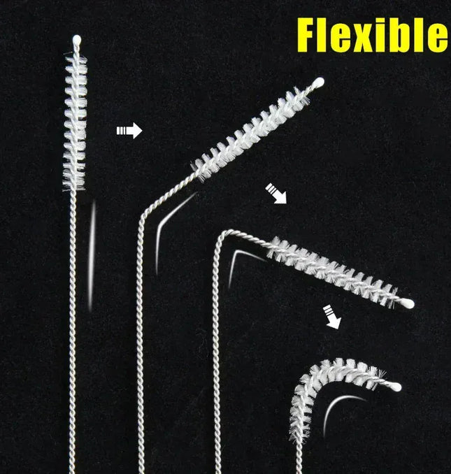 EcoWarra Drinking Straw Cleaning Brush Kit Reusable Tube Pipe Cleaner Nylon Stainless Steel Long Cleaning Brushes for Baby Cup Bottles