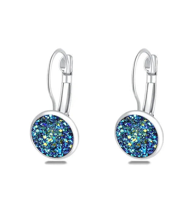 EcoWarra earrings 2021 Simplee Korean Fashion Earrings with Round Stone for Women Silver Color Hanging Earing 2023 Trend Jewelry K-pop Accessories