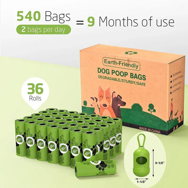 EcoWarra Eco-Friendly Dog Poop Bags Biodegradable Compostable Scented Plant-Based PLA+PBAT Flushable Pet Waste Bags for Dogs and Cats