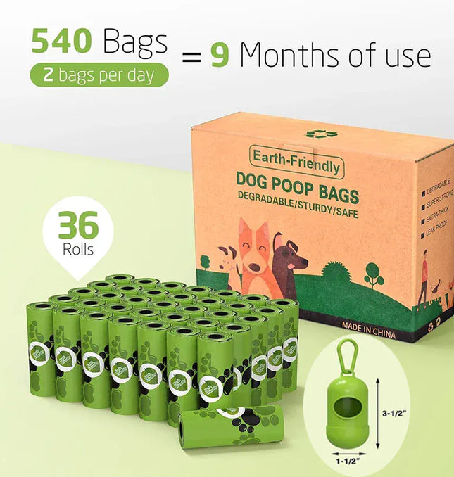 EcoWarra Eco-Friendly Dog Poop Bags Biodegradable Compostable Scented Plant-Based PLA+PBAT Flushable Pet Waste Bags for Dogs and Cats